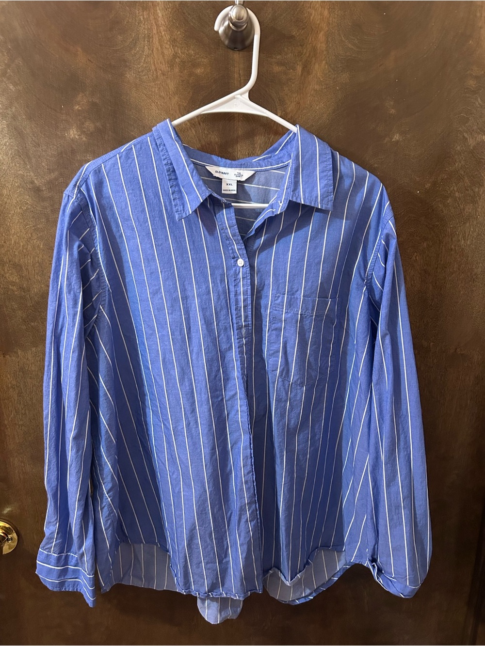 Old Navy Blue Striped Button-Up Shirt